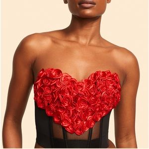 Victoria Secrets Rose Heart Bustier XL